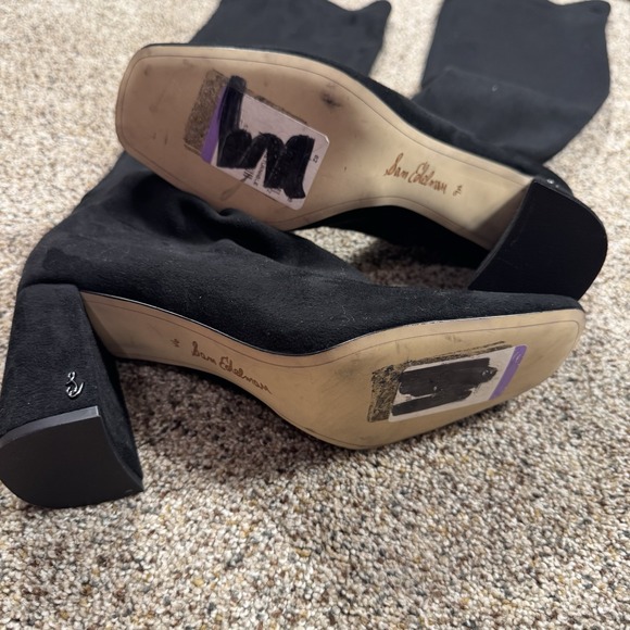 Sam Edelman Cosette Black Suede Over The Knee Stretch Boots Size 9.5M / 40.5 - Picture 5 of 9